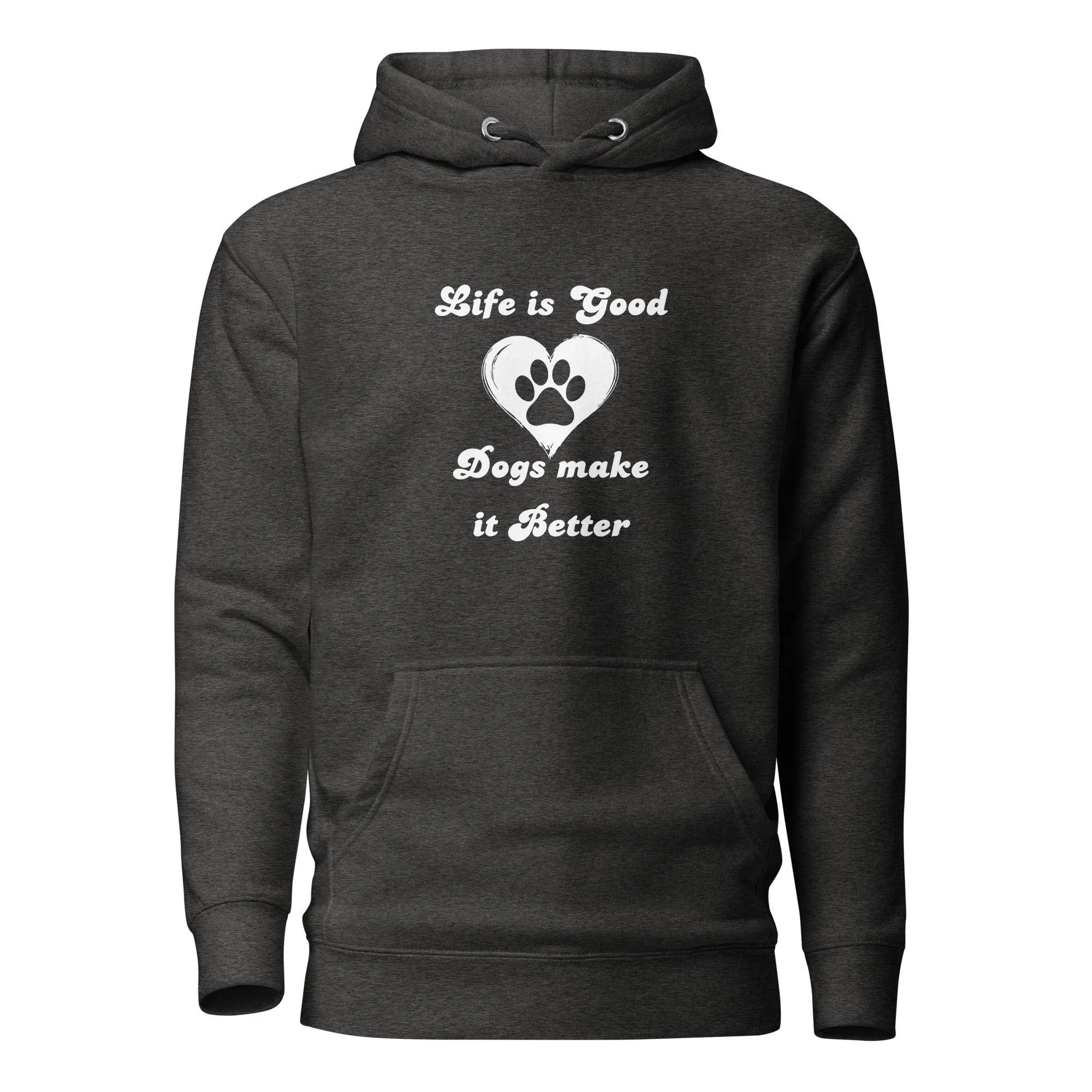 Dog Lover Premium Cotton Hoodie - Life Is Good Dogs Make It Better