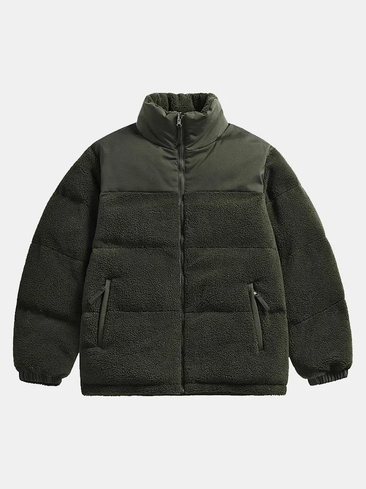 Double Side Teddy Puffer Coat