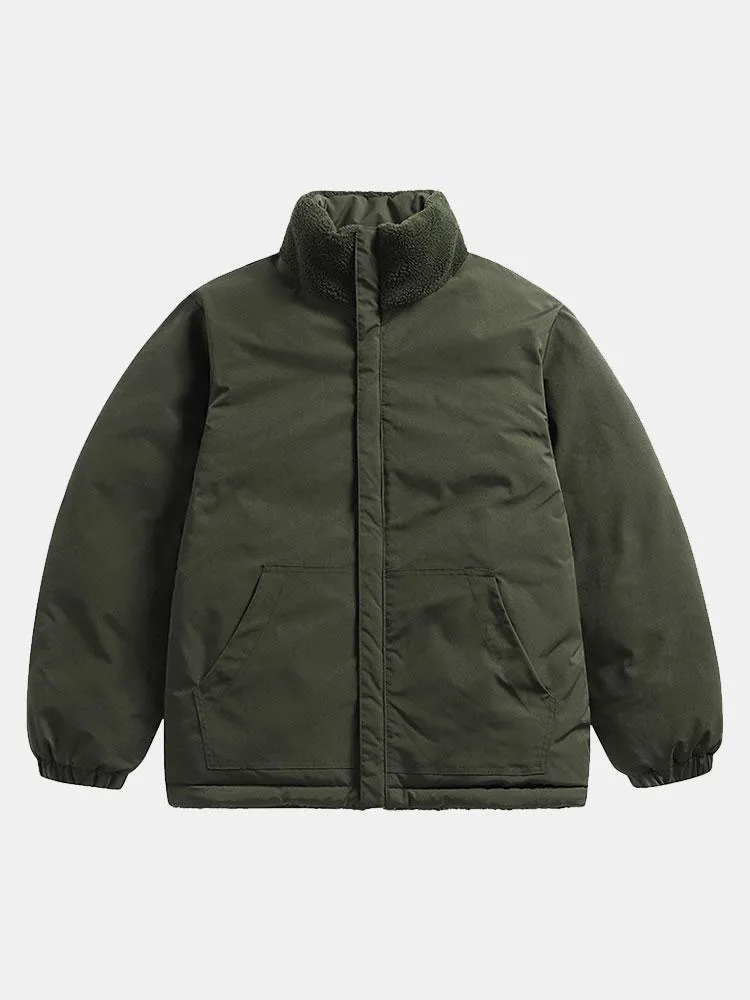 Double Side Teddy Puffer Coat