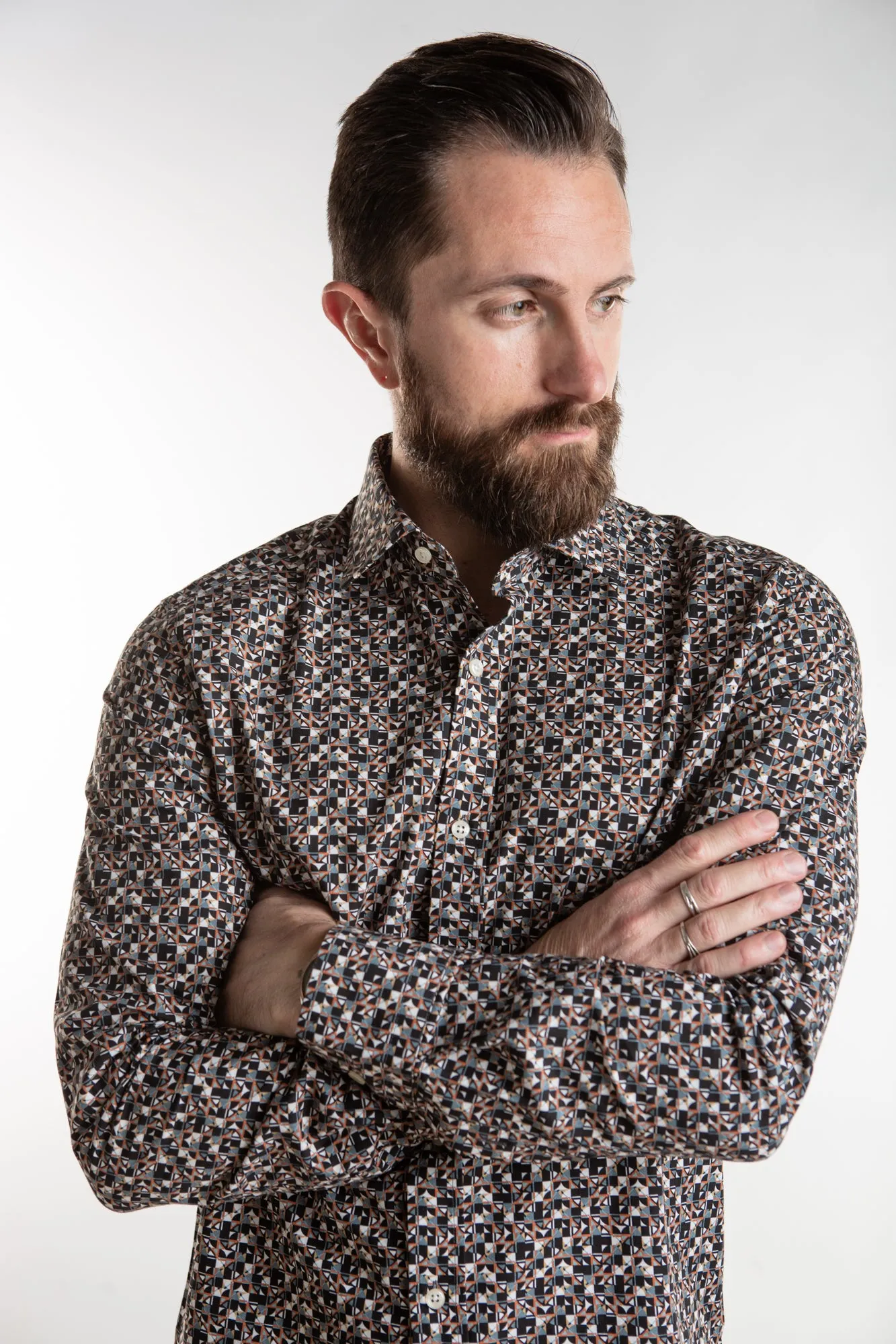 Dress Shirt - Nero e Arancione