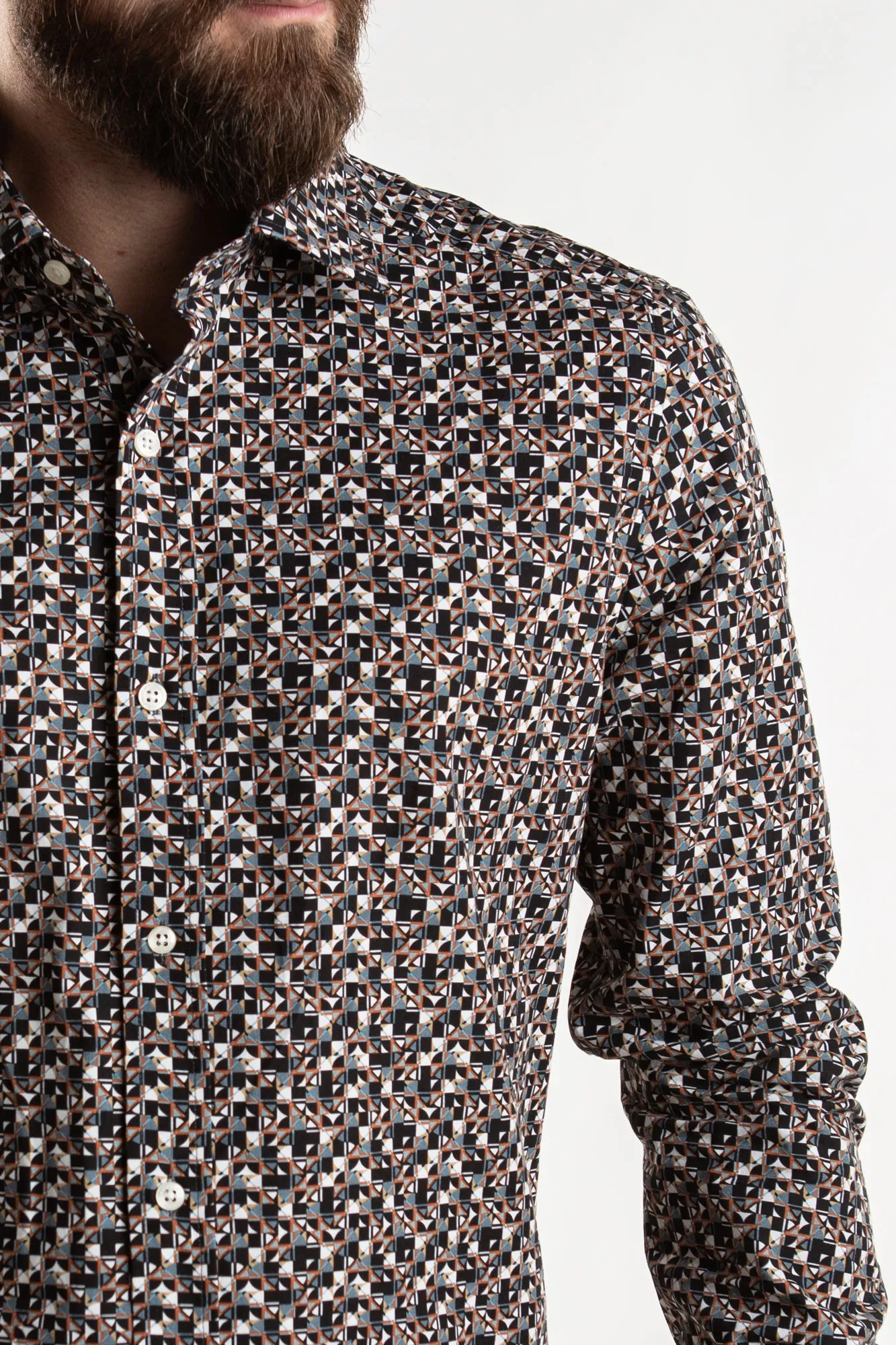 Dress Shirt - Nero e Arancione