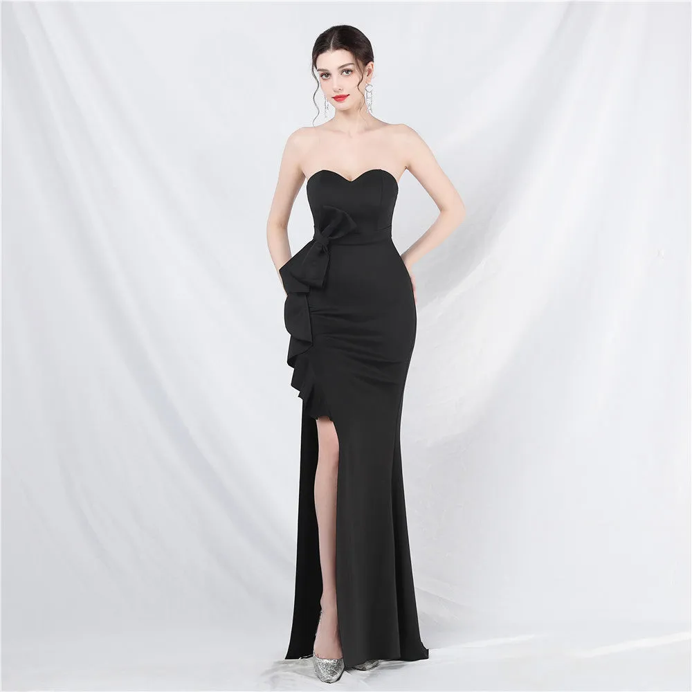 Elegant Off the Shoulder Tube Top Long Evening Dress