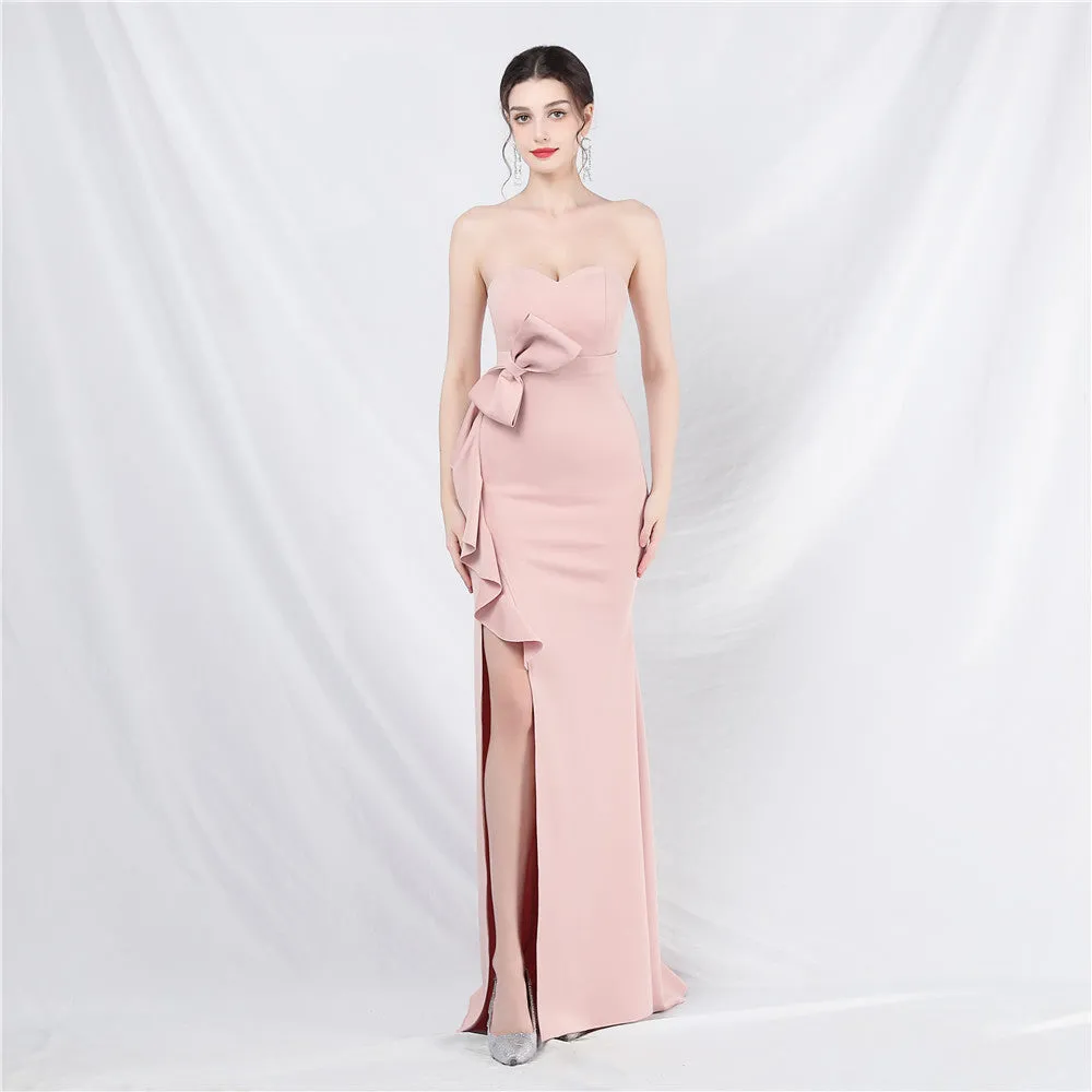 Elegant Off the Shoulder Tube Top Long Evening Dress