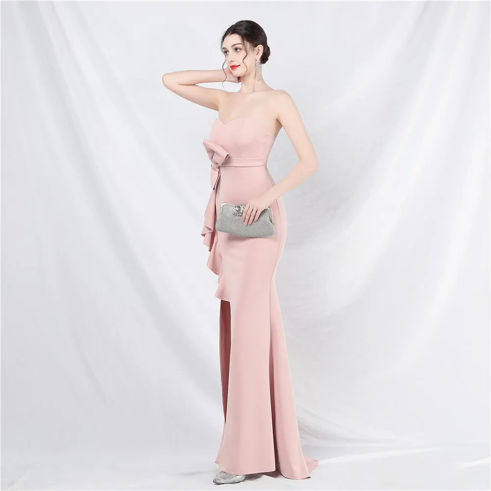 Elegant Off the Shoulder Tube Top Long Evening Dress