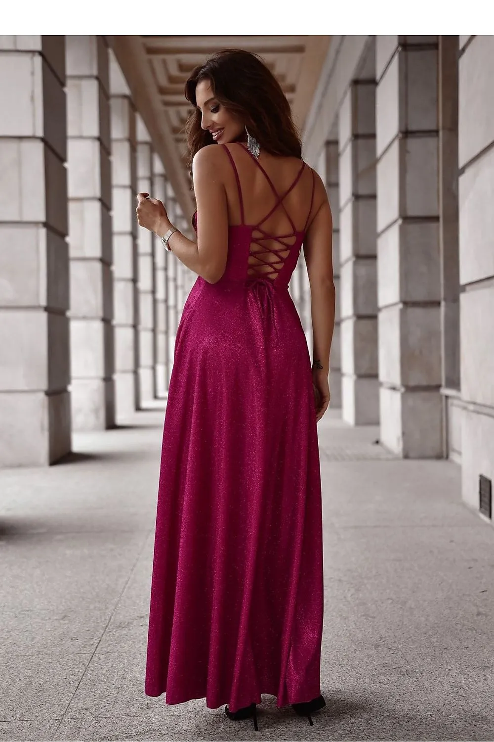 Elegant Shimmer Evening Gown with Slit