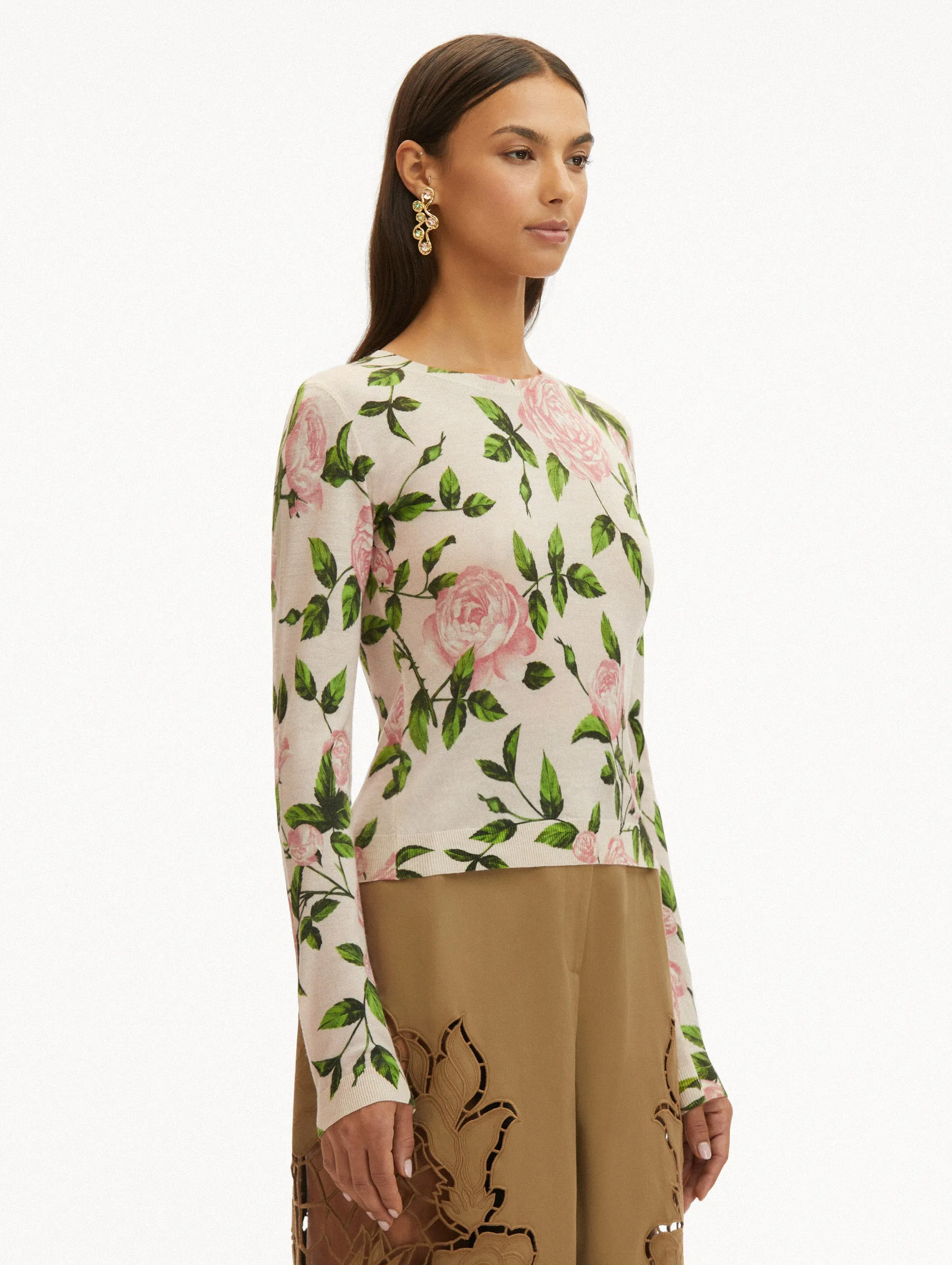 English Rose Printed Pullover