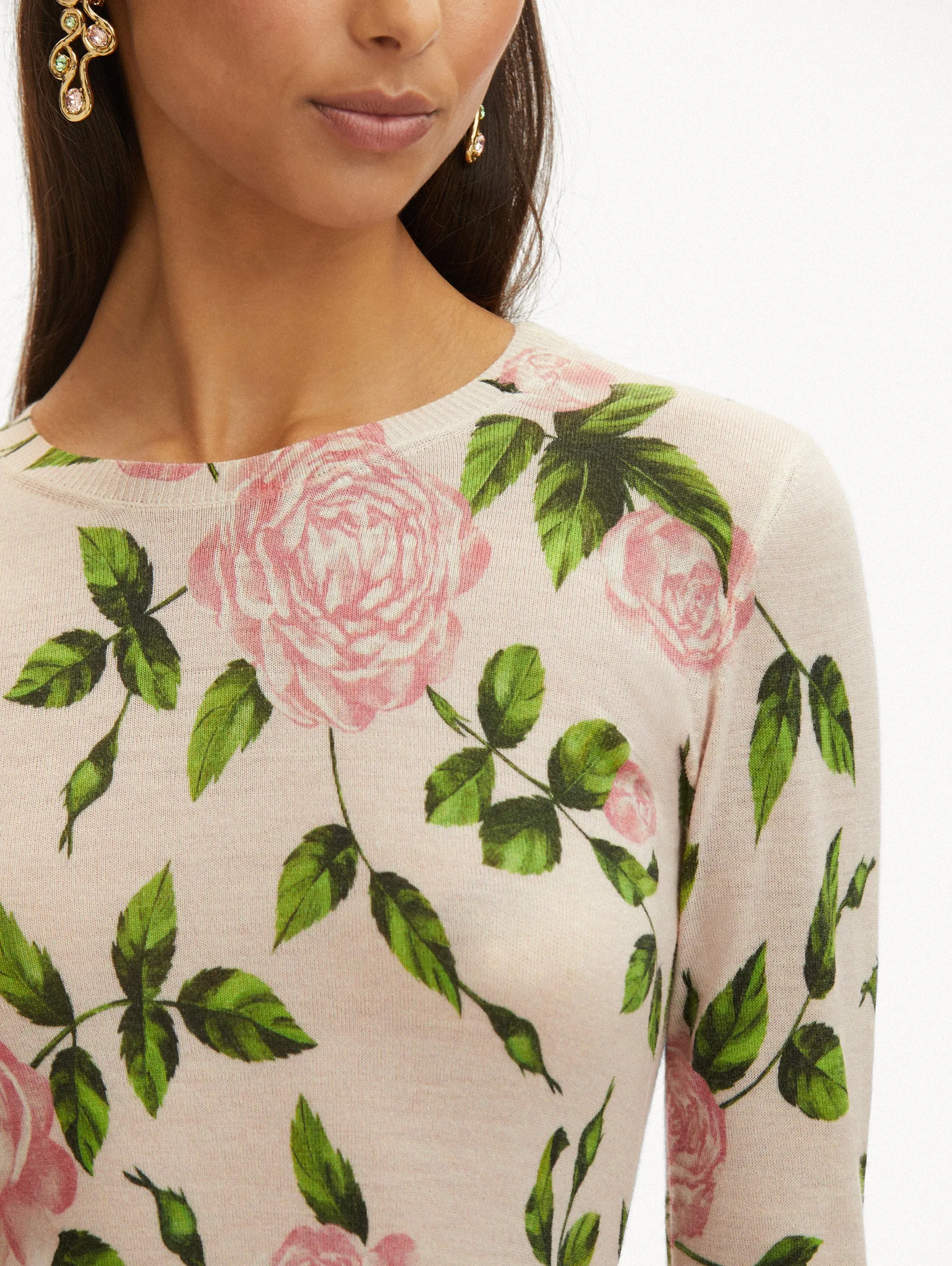English Rose Printed Pullover