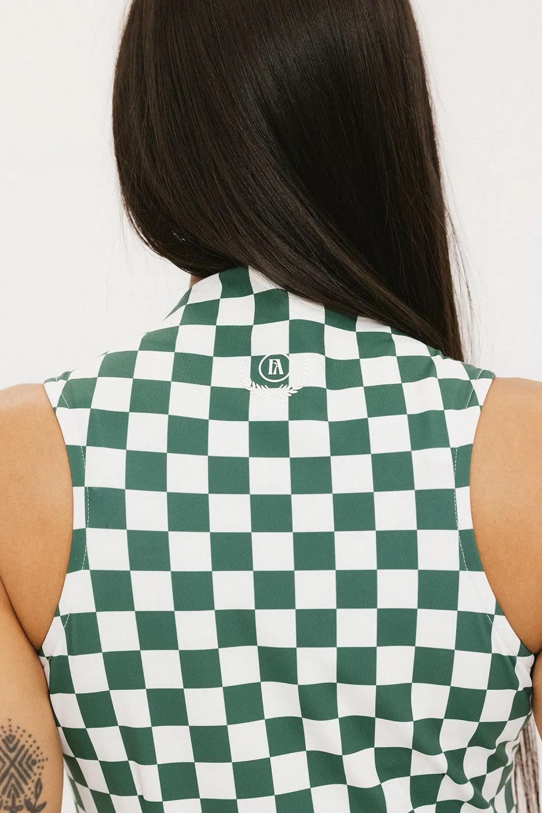 Erin Dress - Green/White Checkered