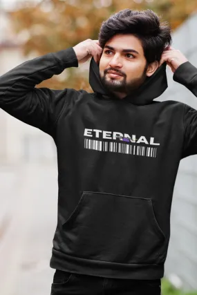 Eternal Black Printed Hoodie for men