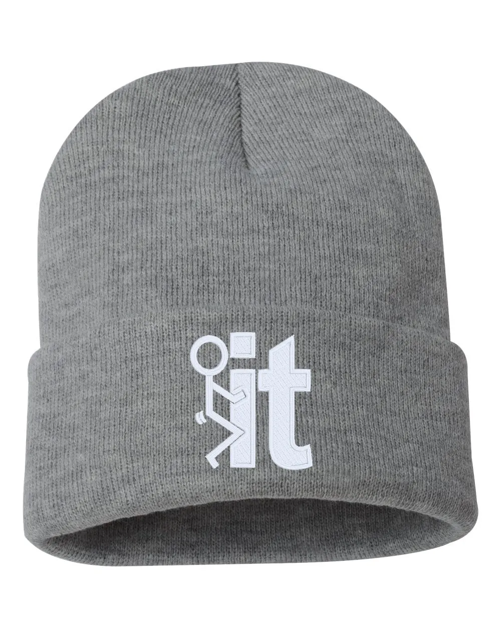 FCK IT Embroidered Cuffed Beanie Hat