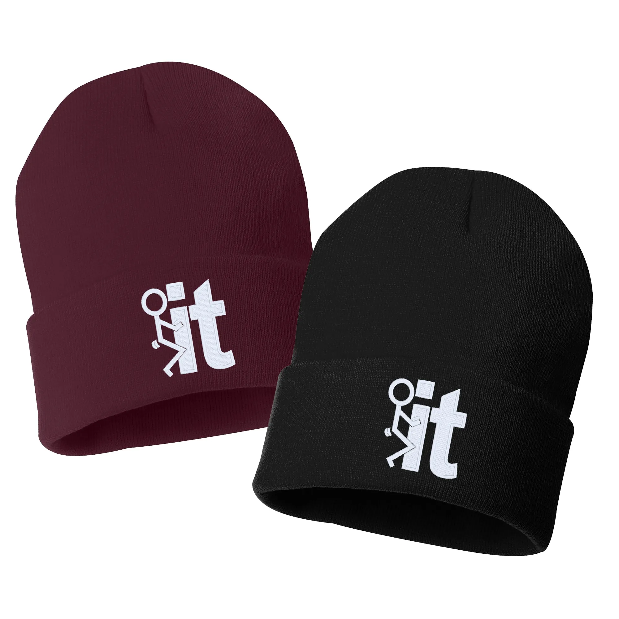 FCK IT Embroidered Cuffed Beanie Hat