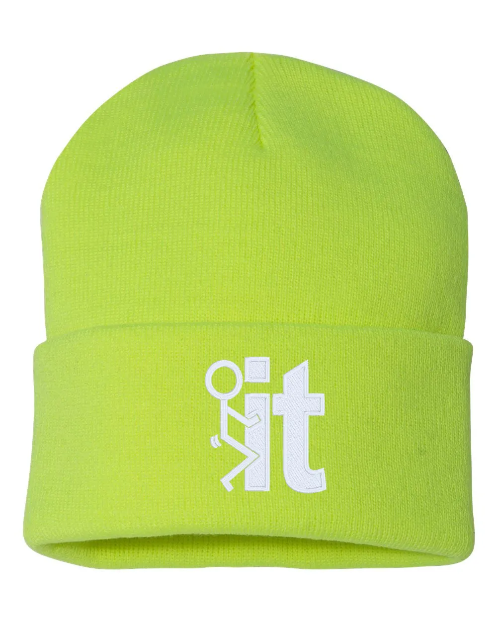 FCK IT Embroidered Cuffed Beanie Hat