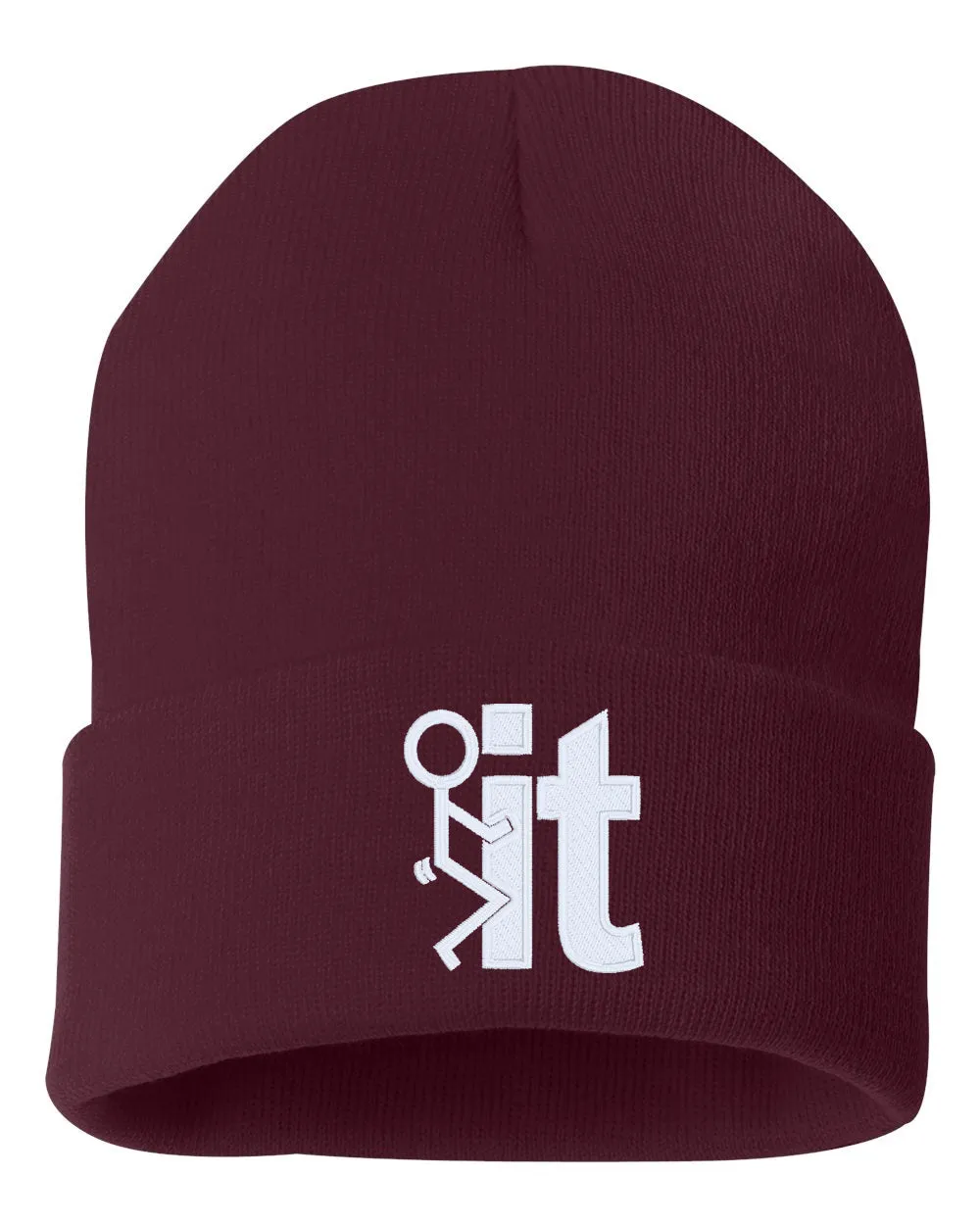 FCK IT Embroidered Cuffed Beanie Hat