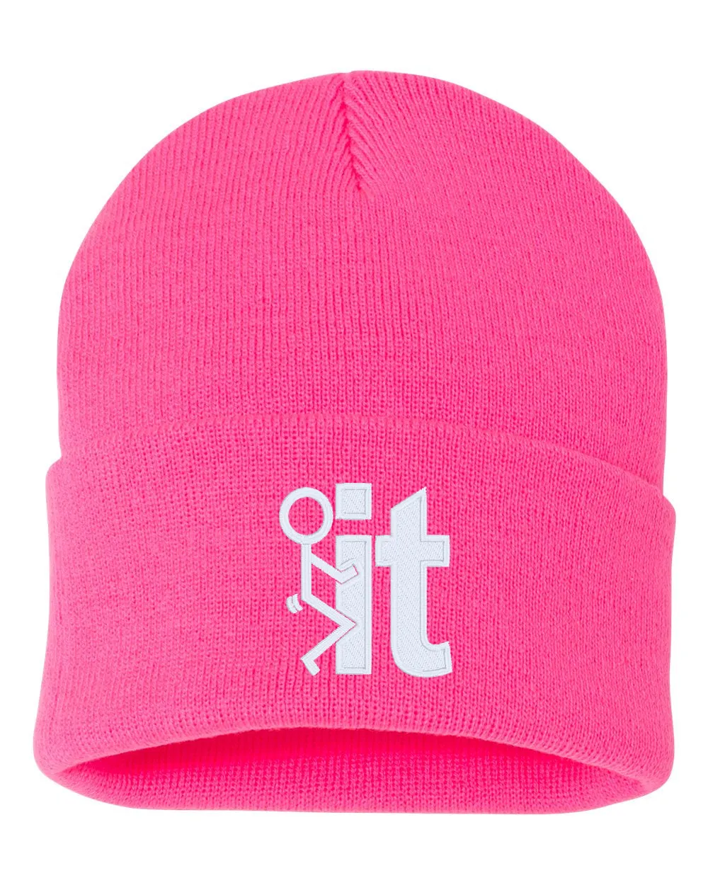FCK IT Embroidered Cuffed Beanie Hat