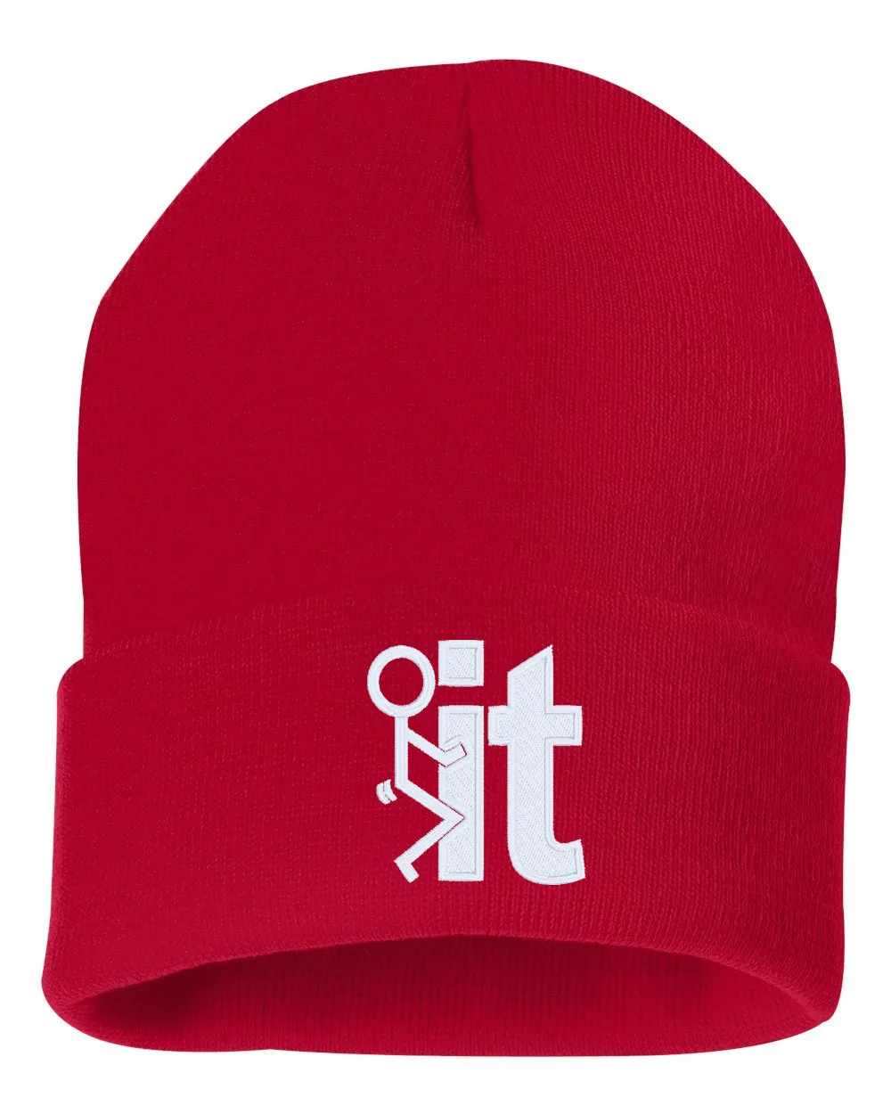 FCK IT Embroidered Cuffed Beanie Hat