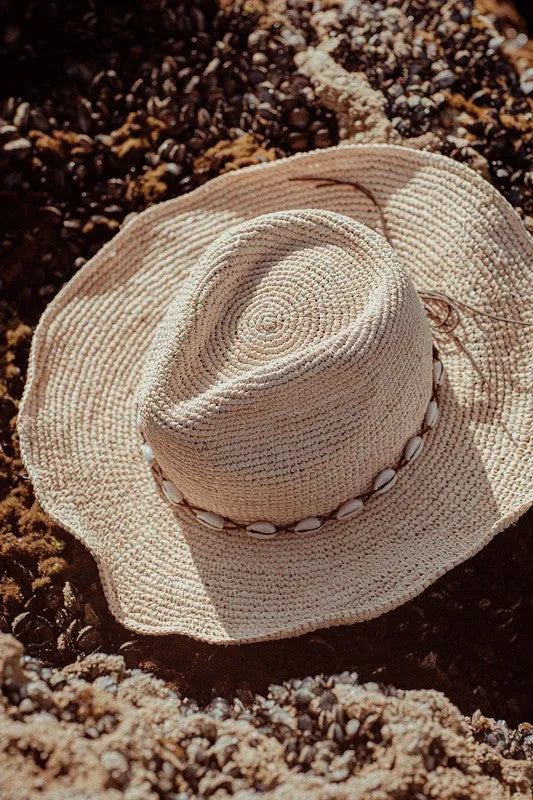 FINAL SALE!! Coastal Cowgirl Hat with Shell Trim