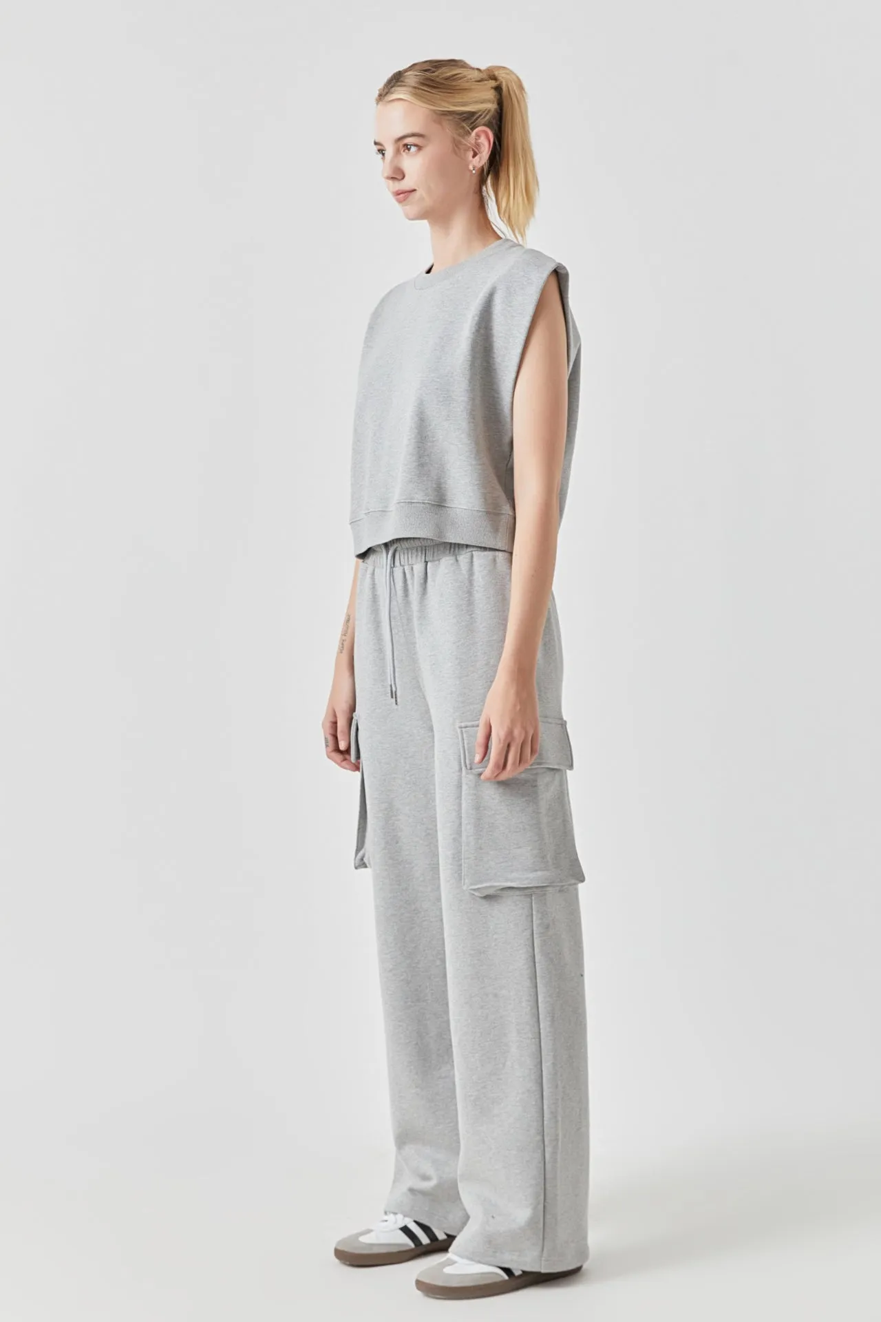 Flap Pocket Wide Sweatpants