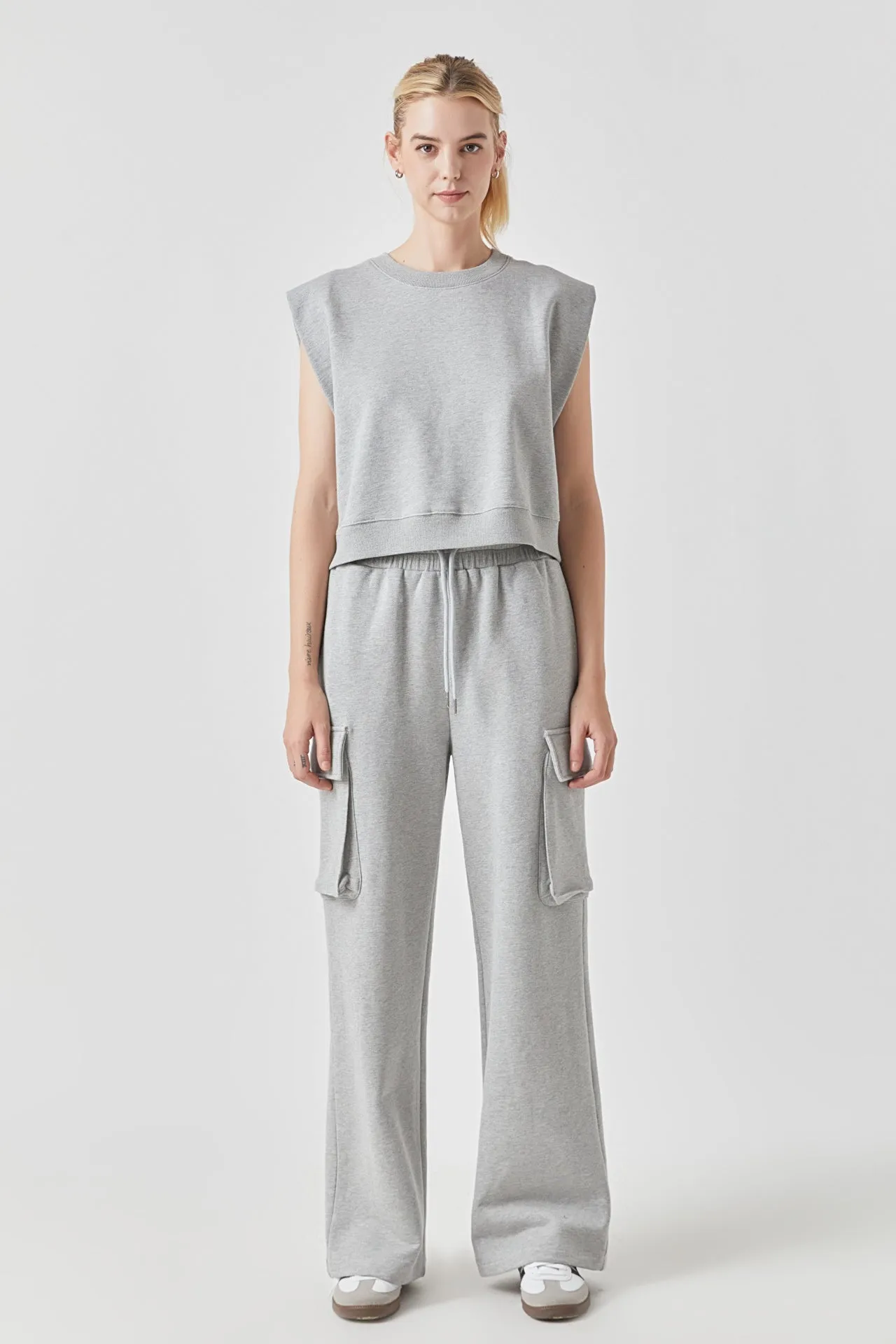 Flap Pocket Wide Sweatpants