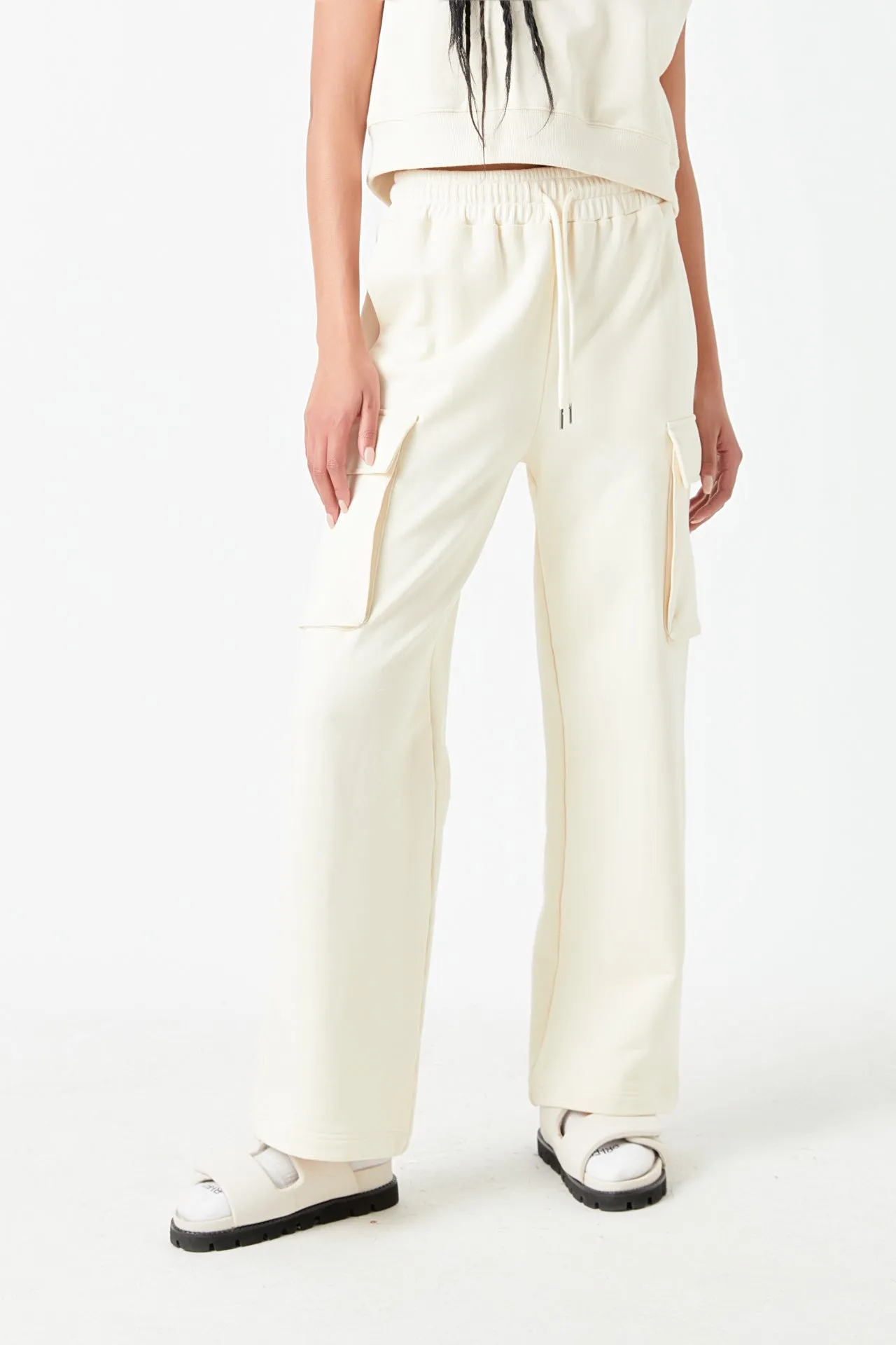 Flap Pocket Wide Sweatpants