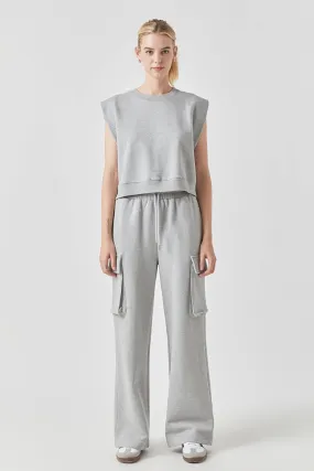 Flap Pocket Wide Sweatpants
