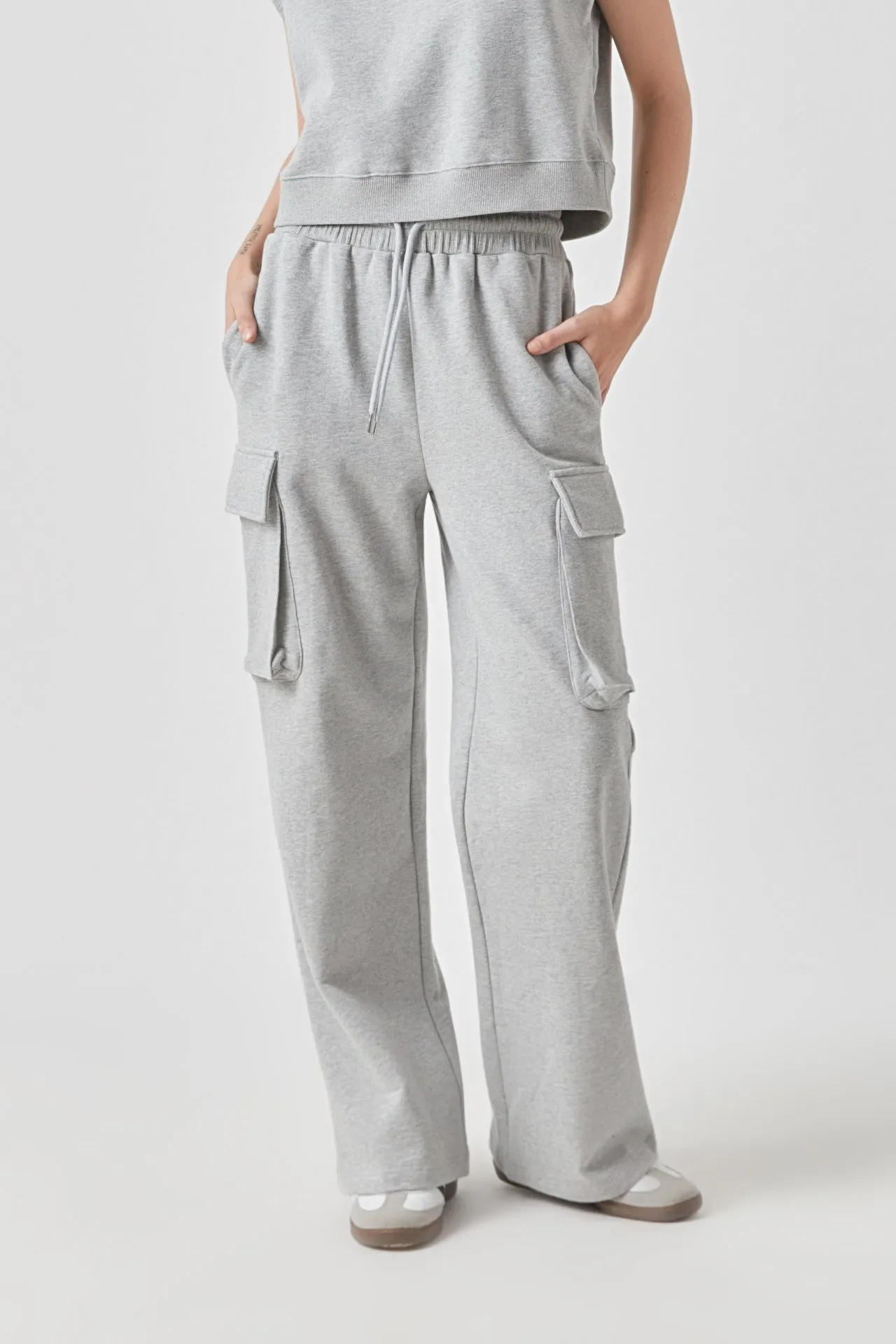 Flap Pocket Wide Sweatpants