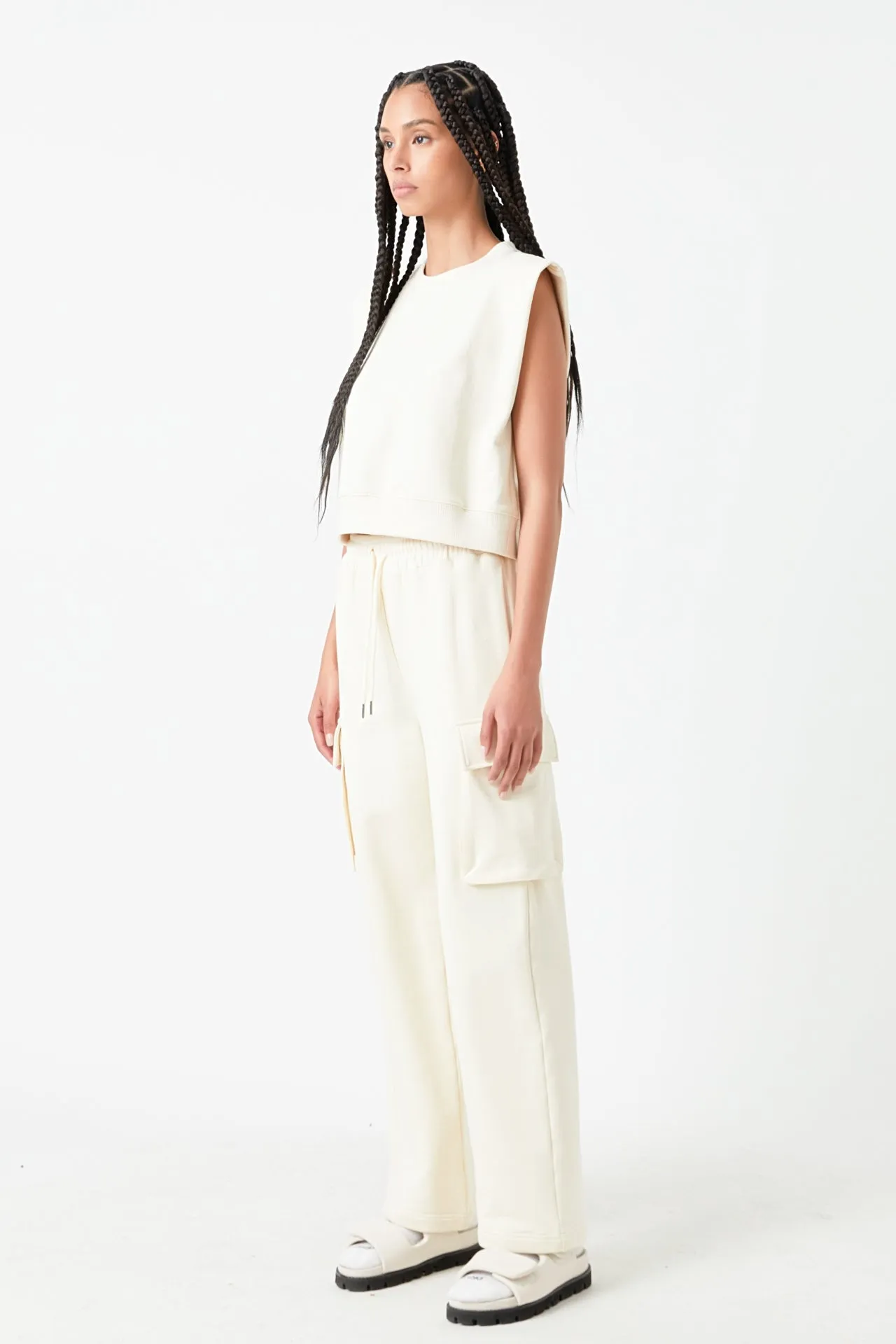 Flap Pocket Wide Sweatpants