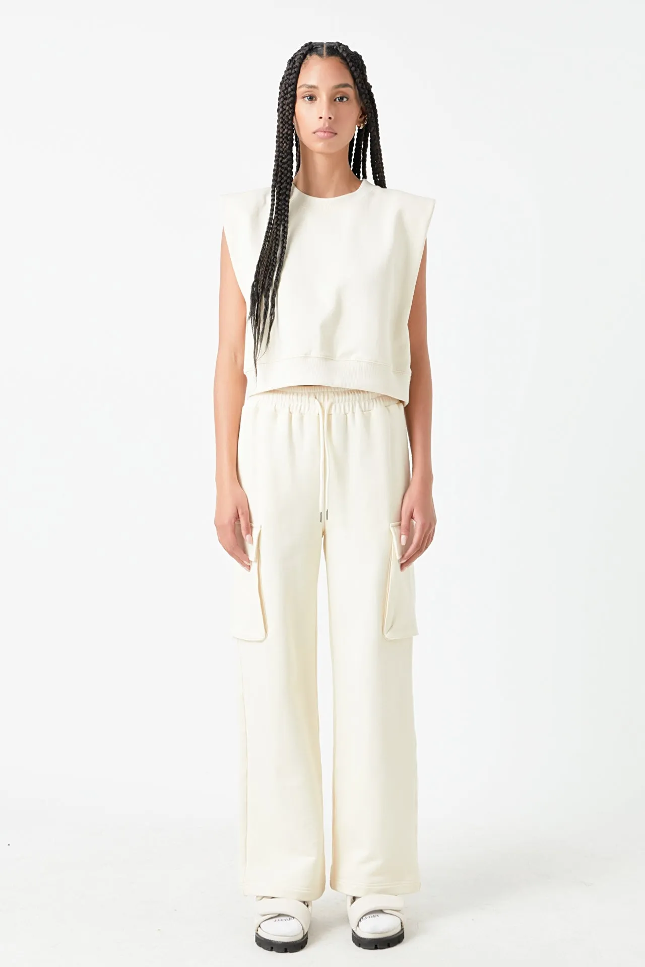 Flap Pocket Wide Sweatpants
