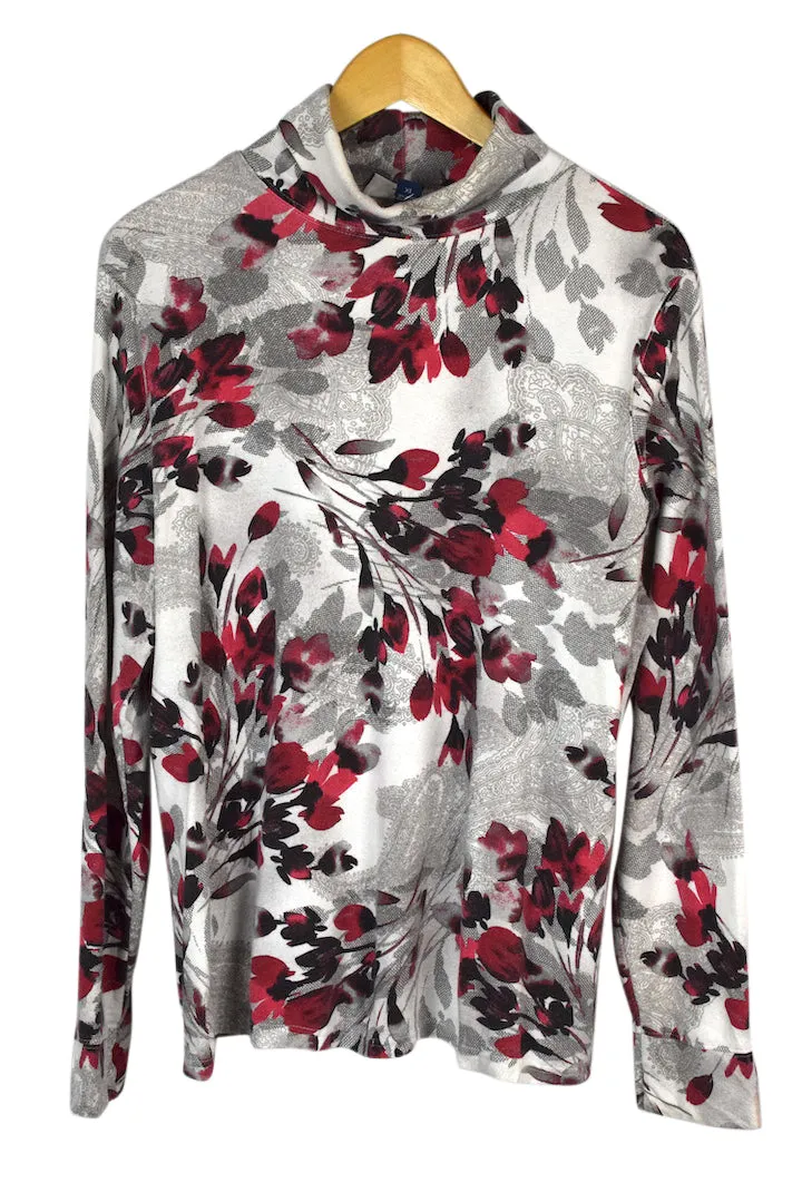 Floral Print Turtleneck