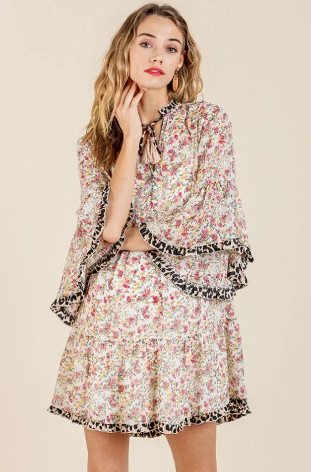 Fun And Flirty Floral And Leopard Print Dress