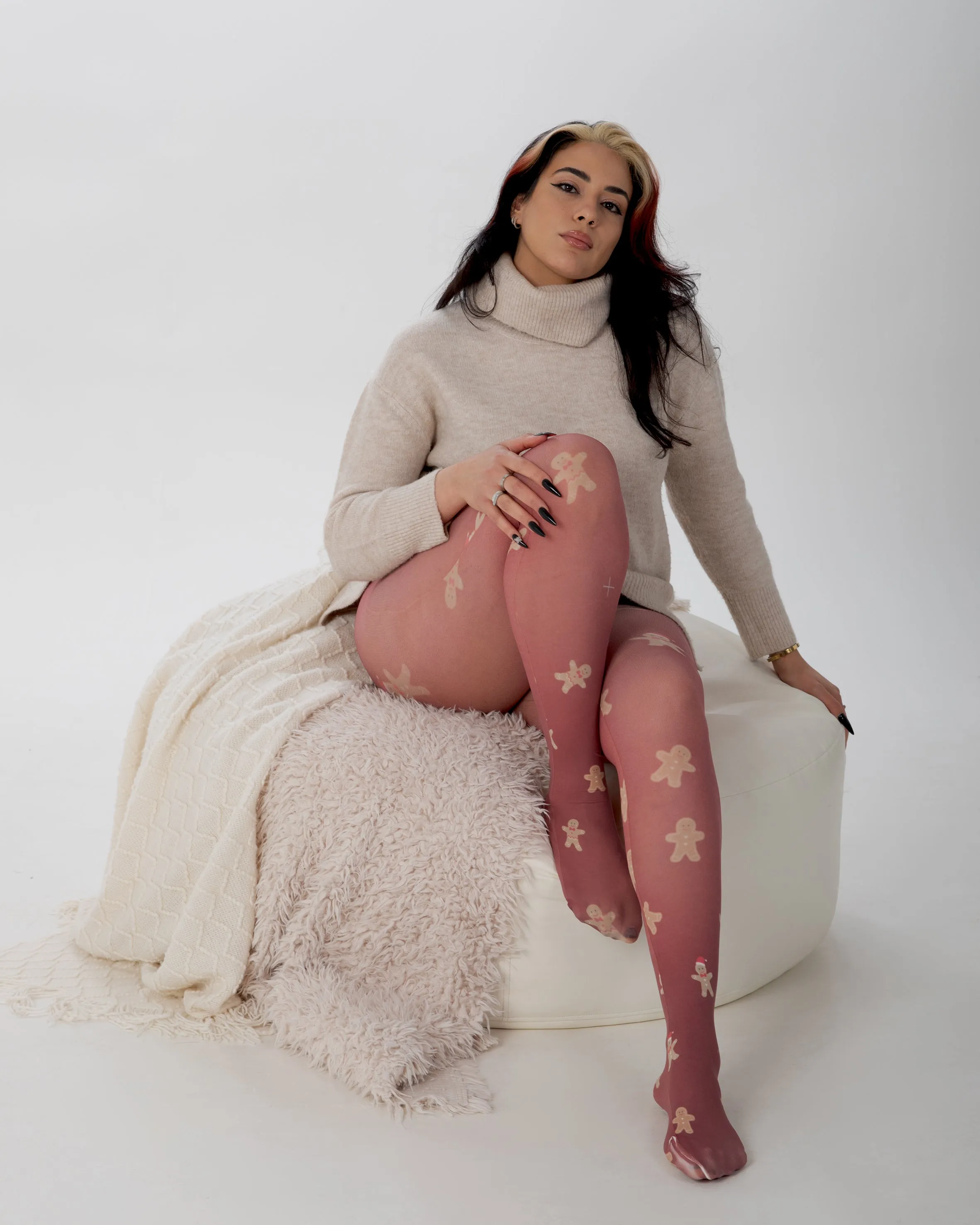 Gingerbread Men Printed Curvy Super Stretch Tights