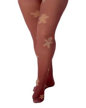 Gingerbread Men Printed Curvy Super Stretch Tights