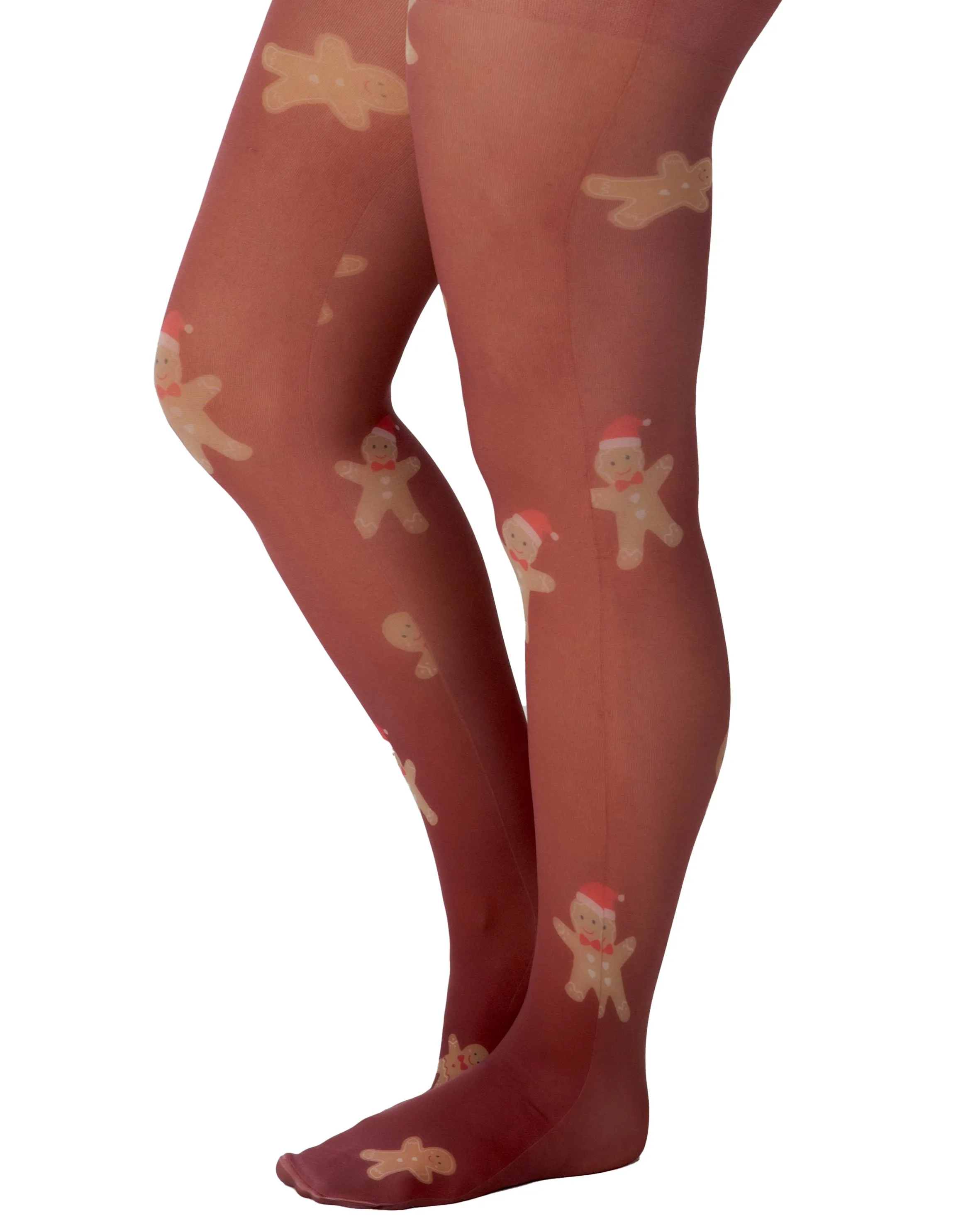 Gingerbread Men Printed Curvy Super Stretch Tights