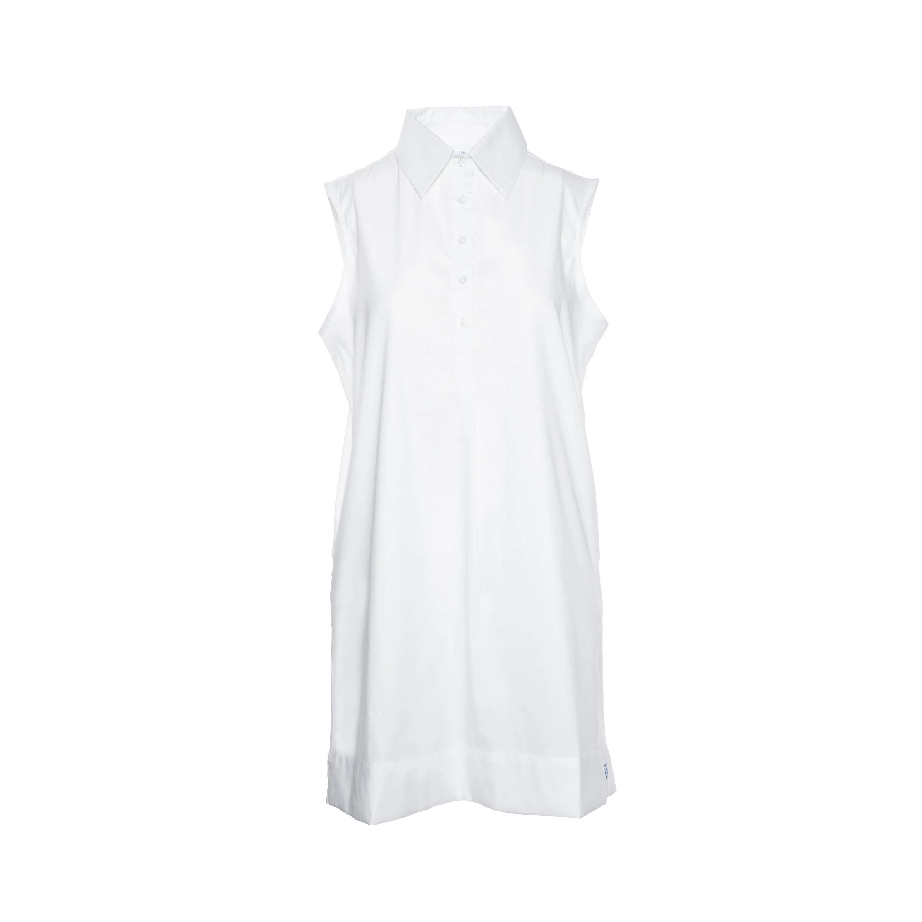 Gustavia Sleeveless Shirt Dress in brrr° Oxford