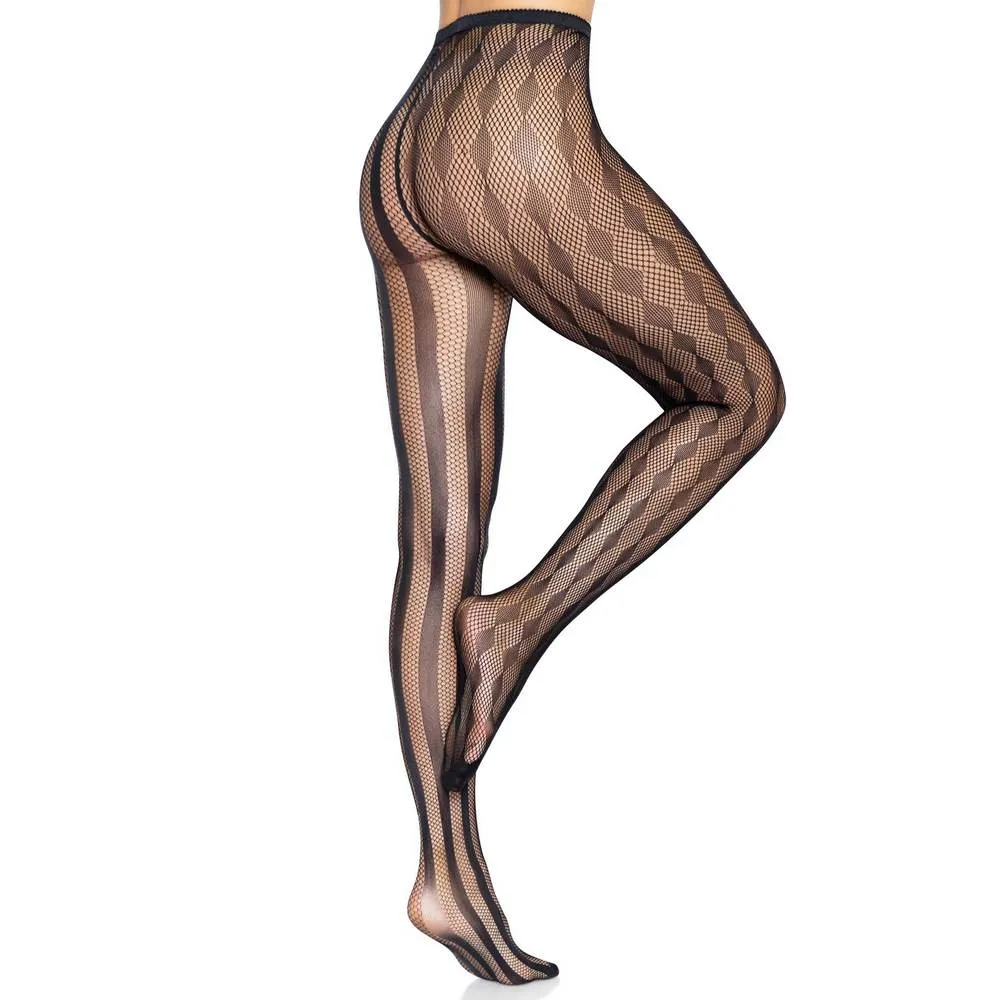 Harlequin Net Tights- Black