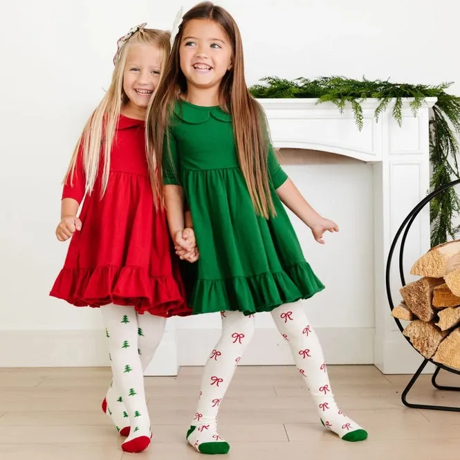 Holiday Bow Knit Tights