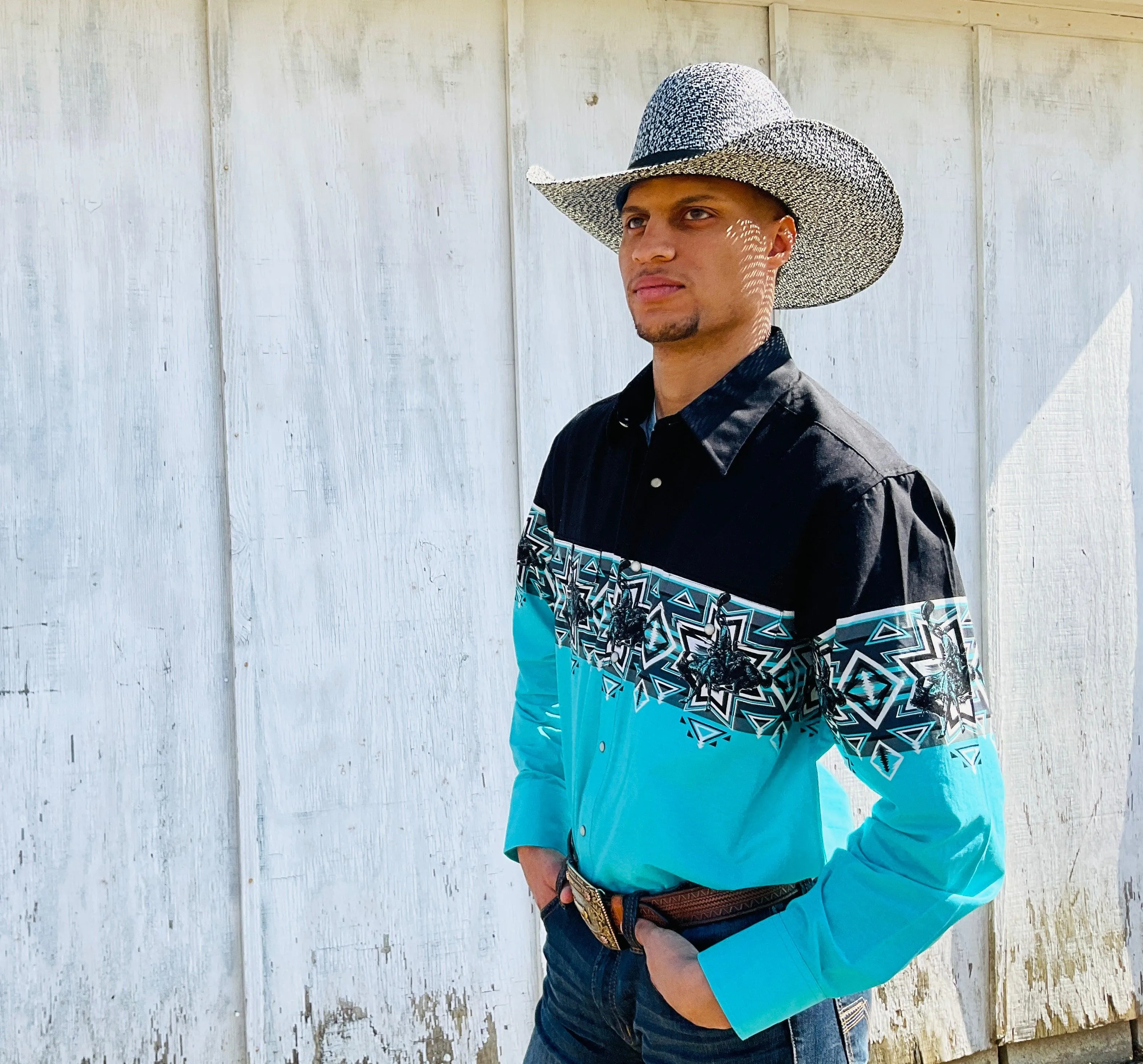 Hooey by Resistol Del Rio K Black/White Straw Cowboy Hat RSHODRK8342M