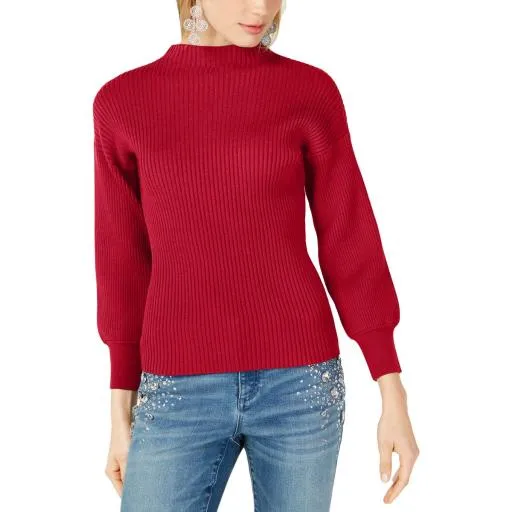 I.N.C. Volume-Sleeve Ribbed Sweater