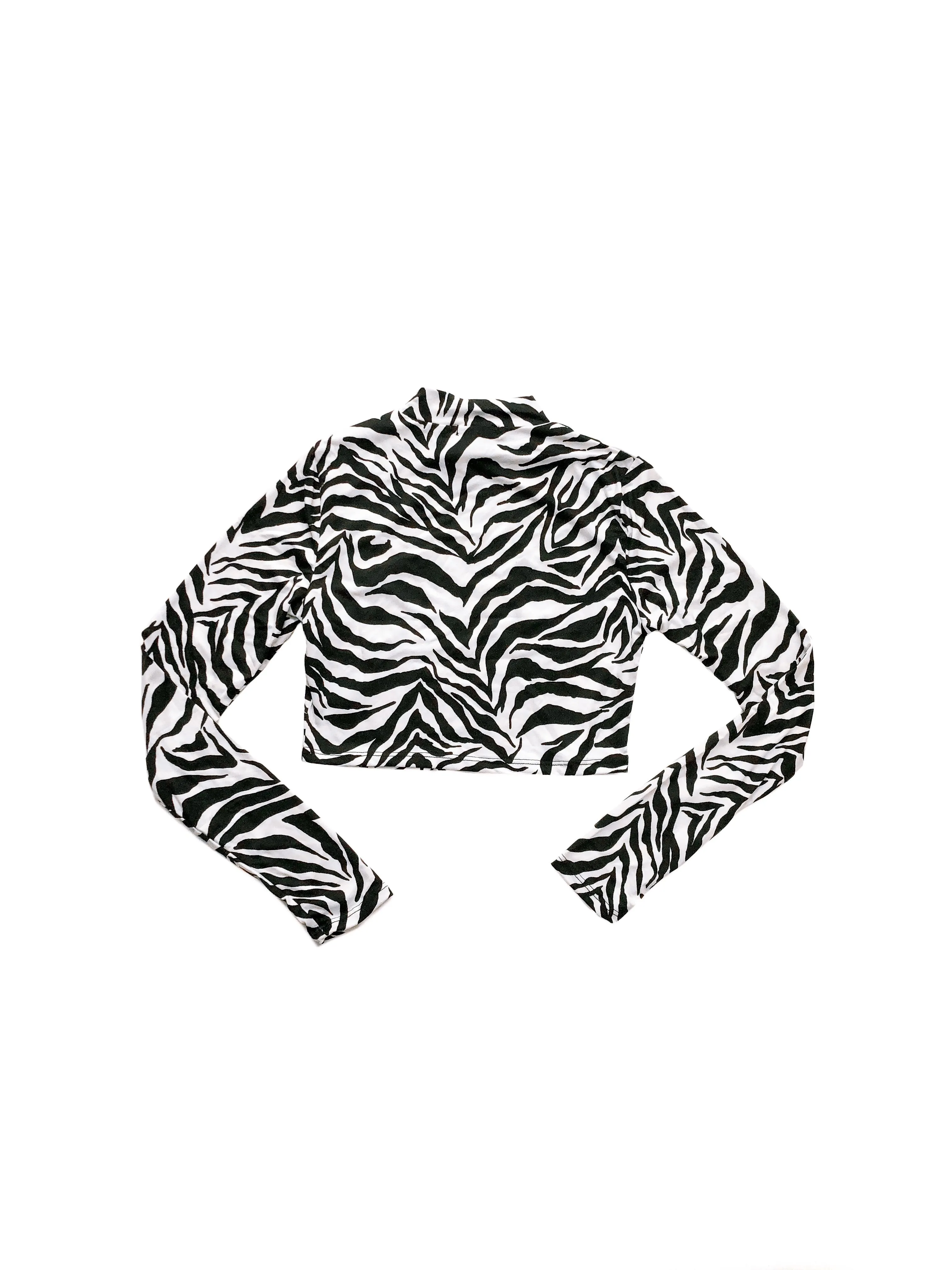 Isla Zebra Knit Crop Top - Black/White