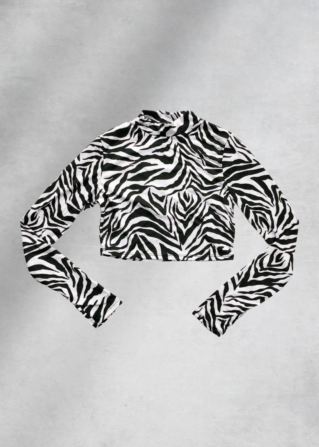 Isla Zebra Knit Crop Top - Black/White