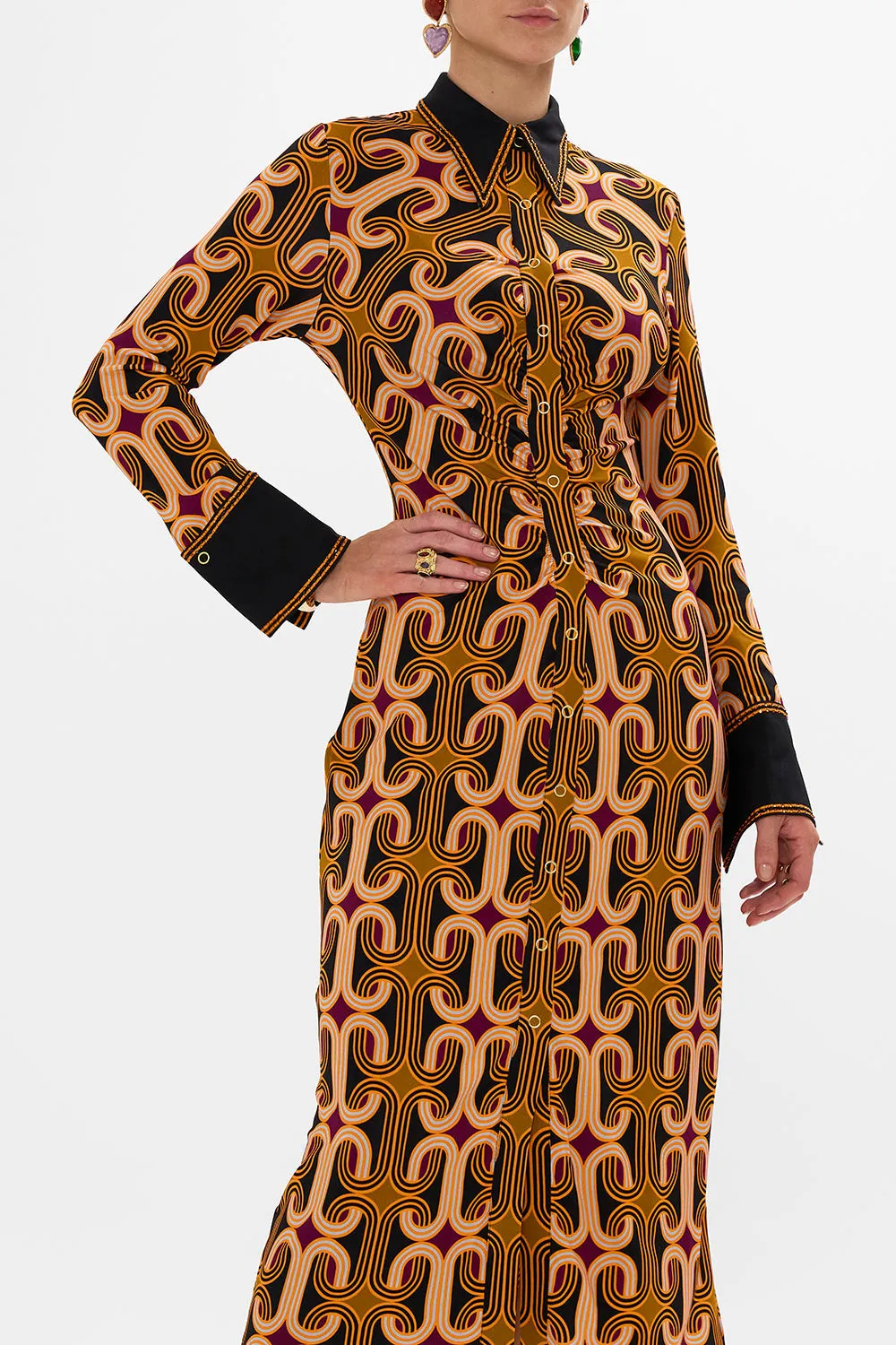 JERSEY MIDI SHIRT DRESS ONE NIGHT IN DE WALLEN