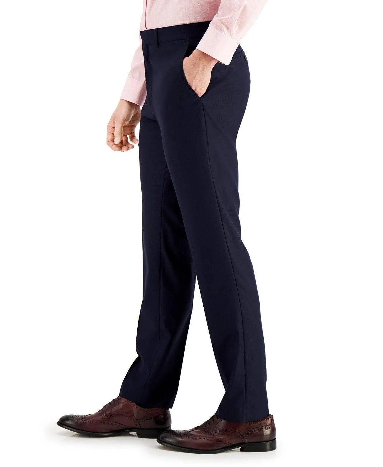 Kenneth Cole Reaction Mens Slim fit Dress Pants Pants 32 / 30 Navy Blue Stretch