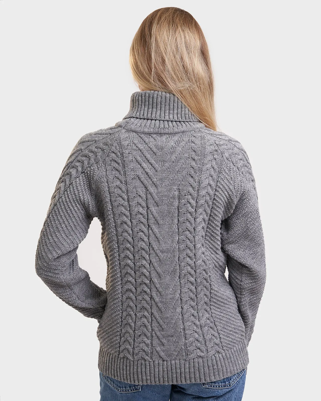 Käsmu women's braided high neck sweater