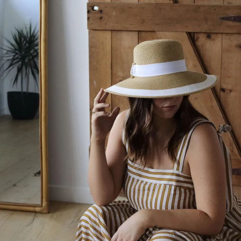 Lilly Down Brim Hat | White Ribbon