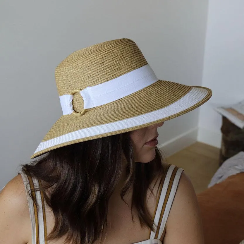 Lilly Down Brim Hat | White Ribbon