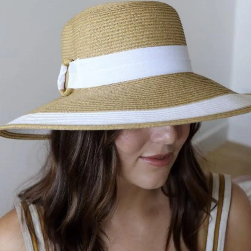 Lilly Down Brim Hat | White Ribbon