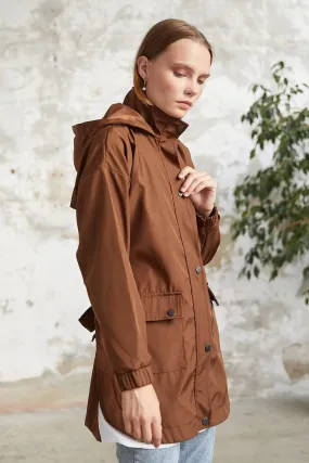 MDS Women Rosa Short Trench Coat - Brown - Baltimore