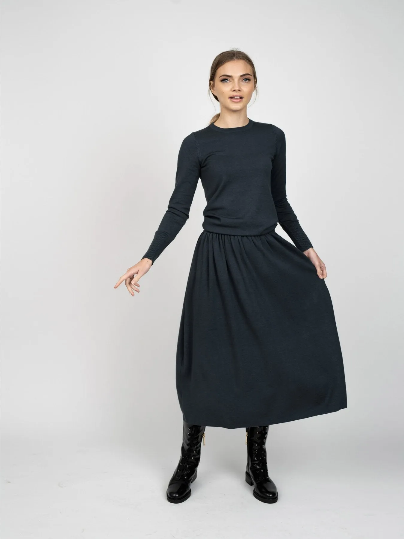 Meli Knit Gathered Skirt
