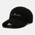Men Newsboy Caps Lambswool Letter Embroidery Simple Warmth Baseball Cap for Women