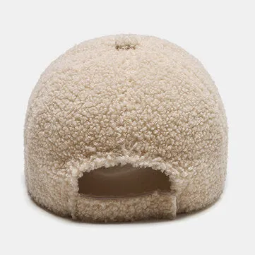 Men Newsboy Caps Lambswool Letter Embroidery Simple Warmth Baseball Cap for Women