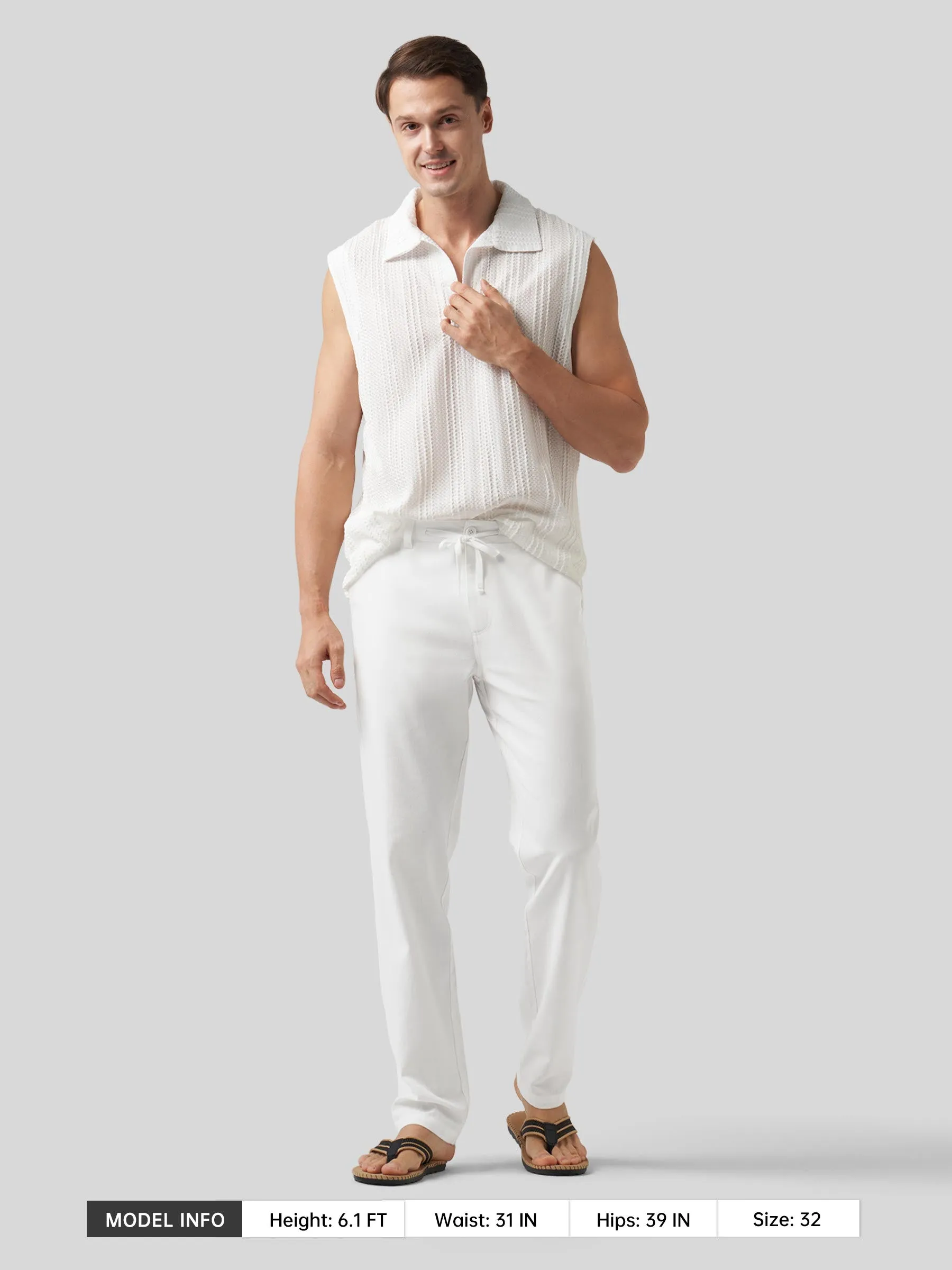 Men's Casual Cotton Linen Pants 30 Inch